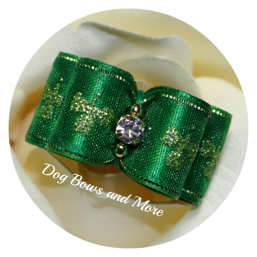 Dog Bows & More Lucky topknot dog show bow. St. Etsy