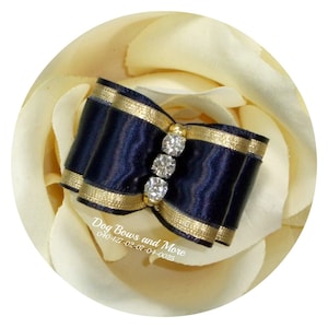 Dog Bows & More &quot;Midnight&quot; topknot dog show bow. Shih Tzu show bow, Yorkie show bow, Biewer show bow, Maltese show bow, pet show bow