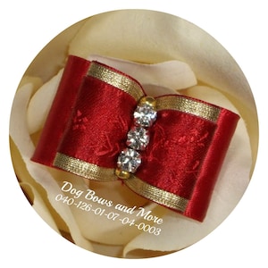 Dog Bows and More &quot;Irresistible Red&quot; topknot dog show bow. Shih Tzu show bow, Yorkie show bow, Maltese show bow, Biewer show bow, topknot