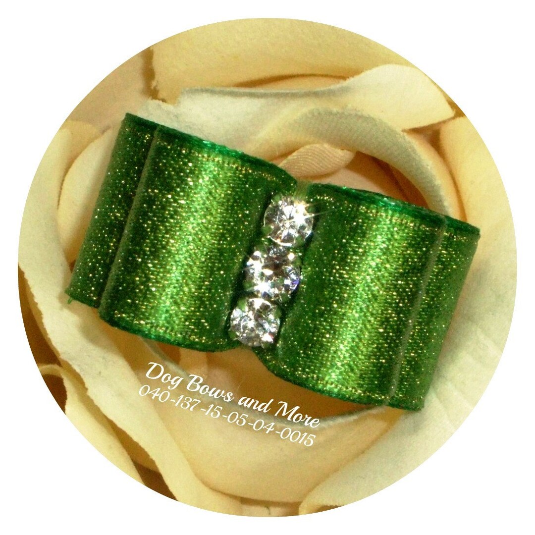 Dog Bows & More kiwi Topknot Dog Show Bow. Yorkie Show Bow, Shih Tzu