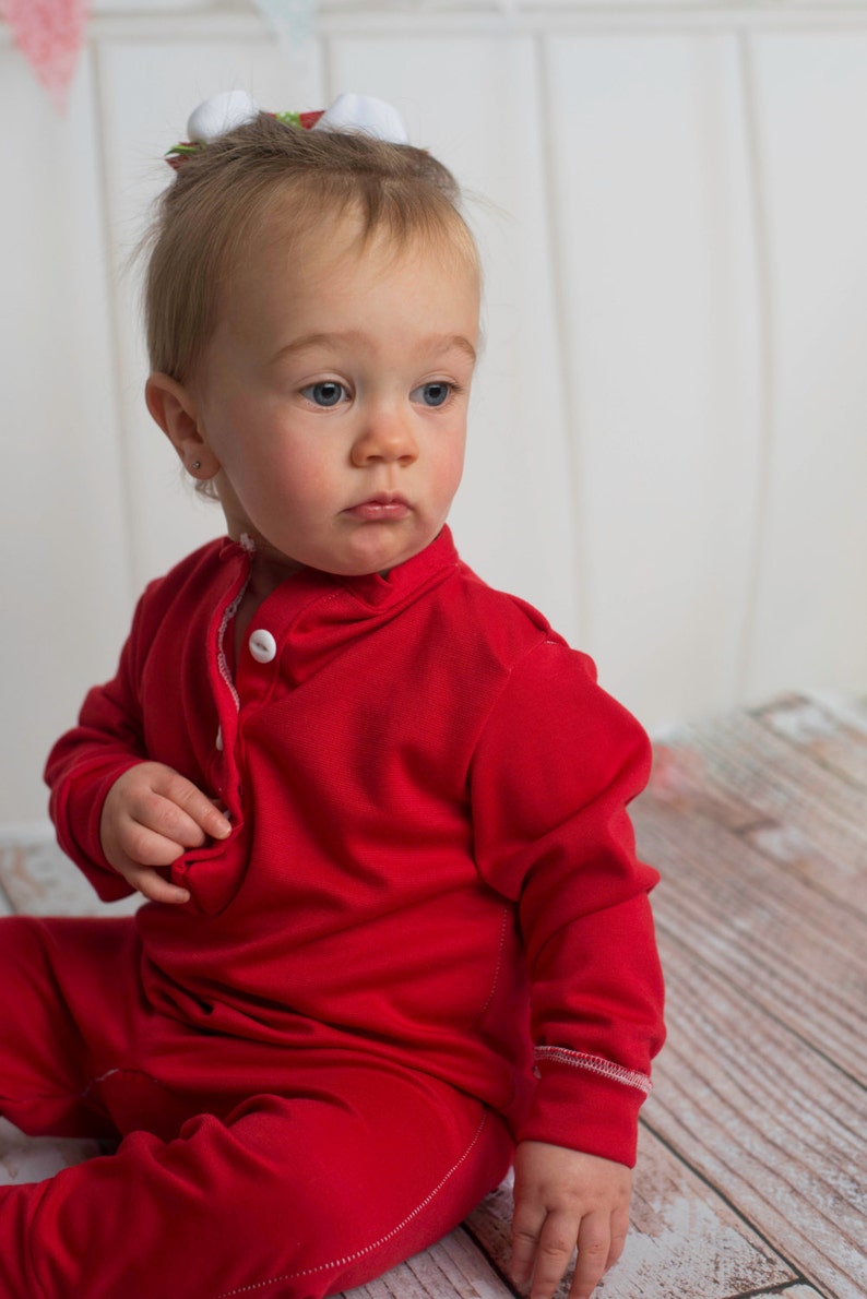 Christmas Day Little Girl's Personalized Long John Pajamas image 2