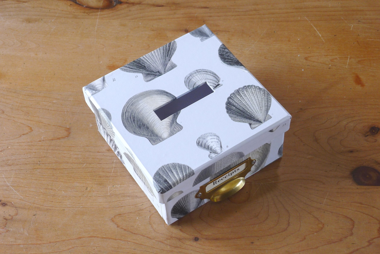 Receipt Box in Shells Designs - Office Stationery & Home Storage ...