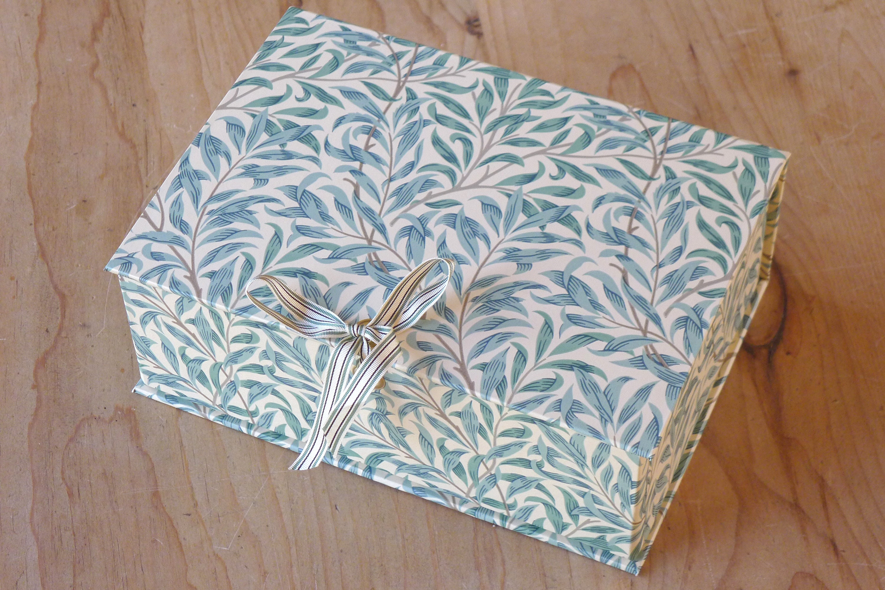 William Morris Office Stationery Box in Willow Green - Office Collection & Stationery Handmade in England