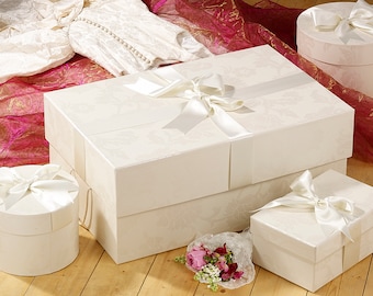 Extra Large Wedding Dress Storage Box in Endsleigh Ivory to protect & preserve a dress after the wedding day