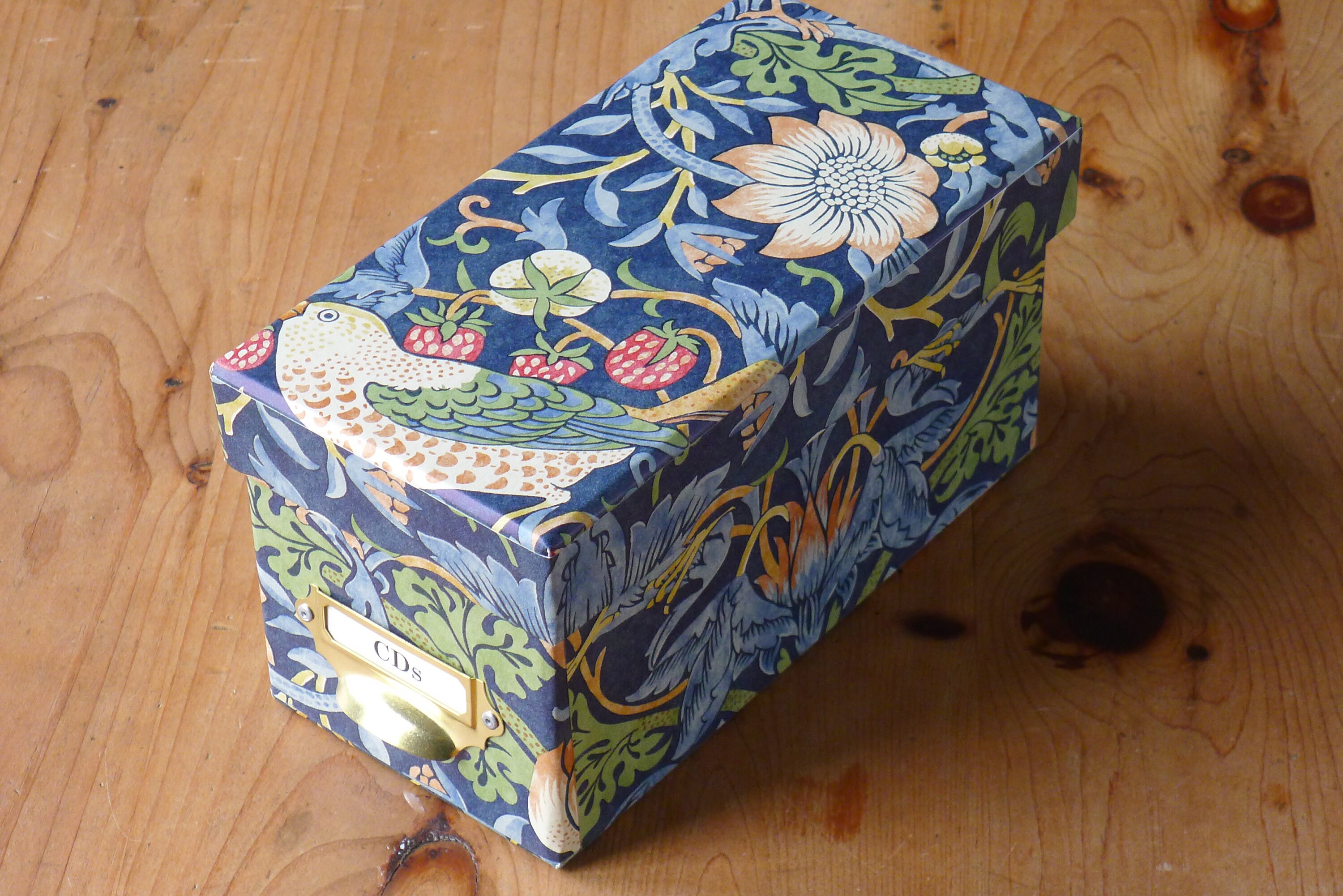 William Morris CD Box in Strawberry Thief Navy Keepsake Box Etsy