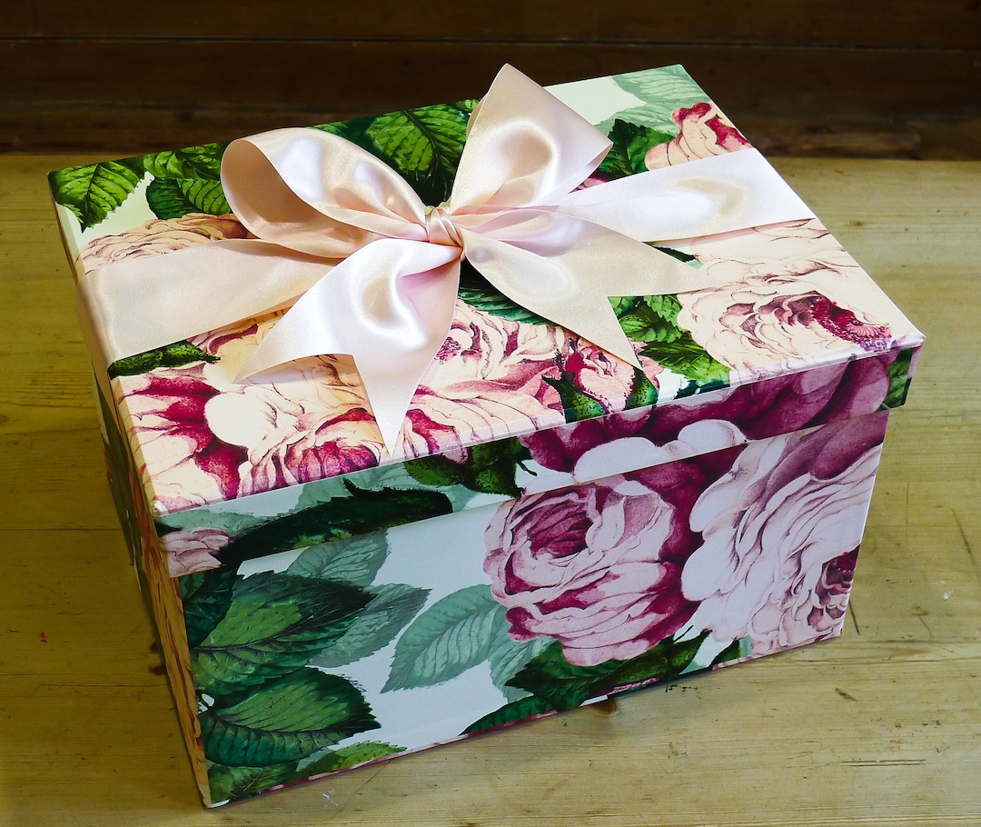 Floral Memory Box Large With Tray - Memories & Keepsakes - Etsy