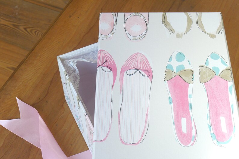 The Empty Box Company Handmade 
Luxury Shoe Box (Large) in World at Your Feet Design