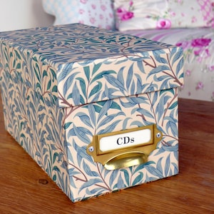 William Morris CD Box in William Morris Willow Green | Keepsake Box and Clever Storage | CD Storage | William Morris Interiors | Handmade