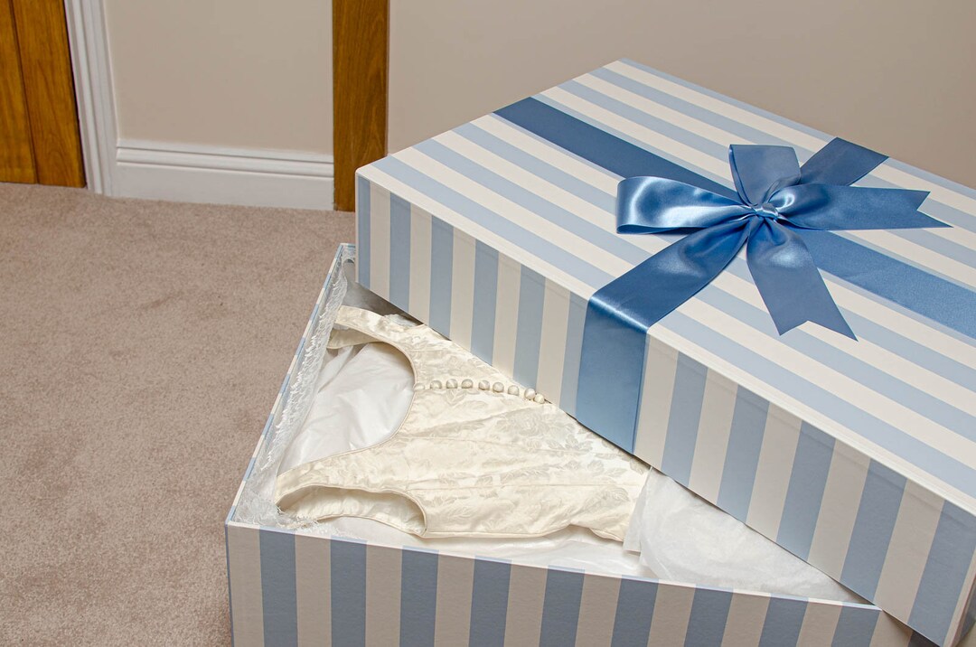 Extra Large Wedding Dress Storage Box In Parisienne Blue Etsy Extra Large Wedding Dress Storage Box In Parisienne Blue Etsy