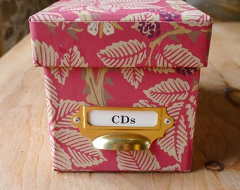 William Morris CD Storage Box: Handmade Bramble Red Keepsake