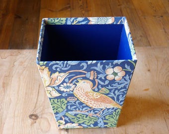 ウィリアム・モリス いちご泥棒 ネイビー ゴミ箱 - 手作りホーム収納