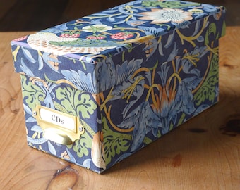 William Morris CD Box in Strawberry Thief Navy | Keepsake Box and Clever Storage