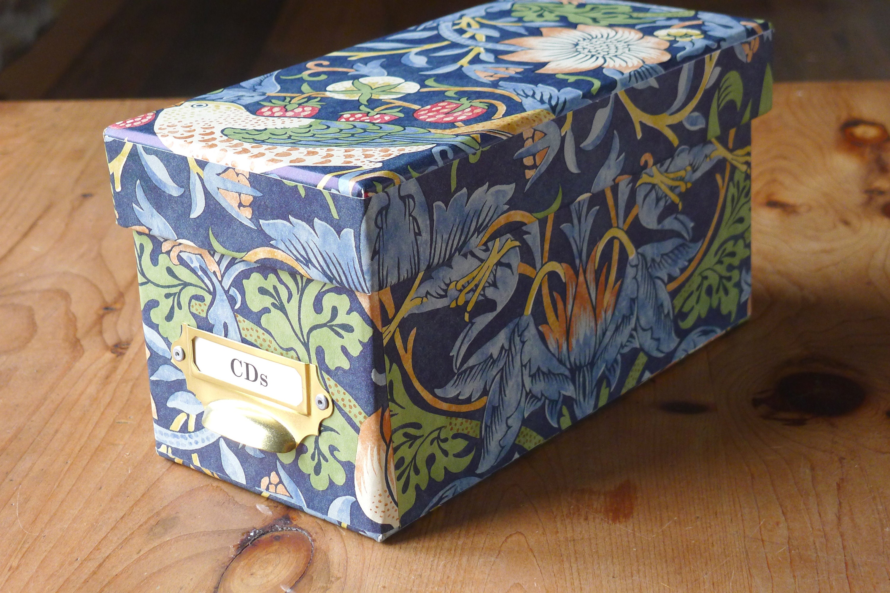 William Morris CD Box in Strawberry Thief Navy | Keepsake Box and