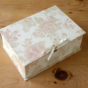 Caja de regalo para bodas tamaño A5 con lazo de cinta en color rosa antiguo: regalos hechos a mano para la novia o la fiesta nupcial