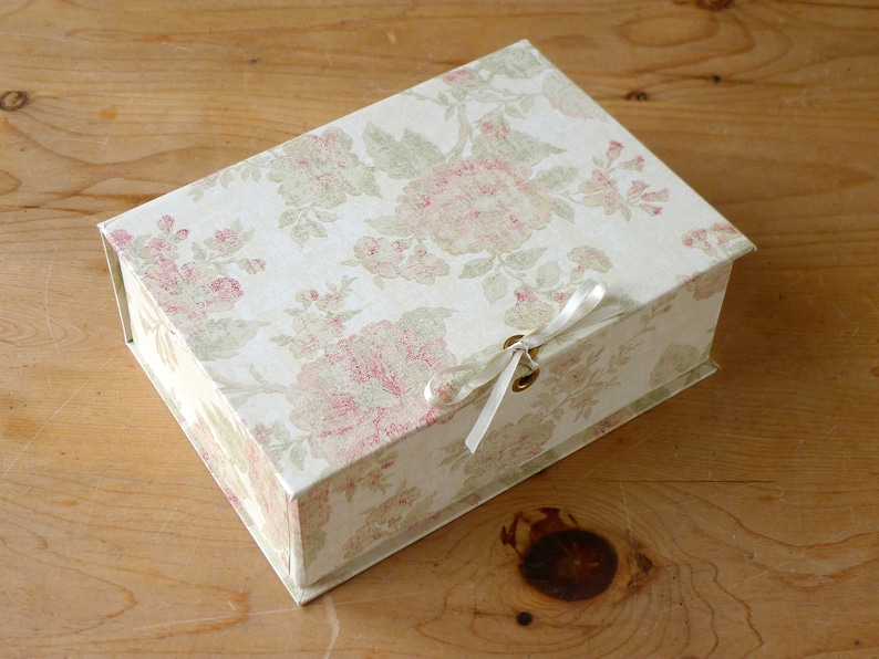 A5 Wedding Treasure Box with Ribbon Tie in Antique Pink - Handmade Gifts for the Bride or Bridal Party