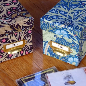 William Morris CD Box in William Morris Seaweed Blue | Keepsake Box and Clever Storage | CD Storage | William Morris Interiors | Handmade