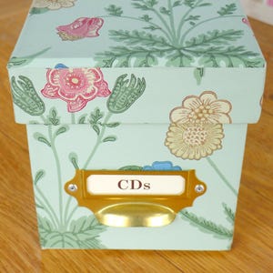 William Morris CD Box in William Morris Daisy | Keepsake Box and Clever Storage | CD Storage | William Morris Interiors | Handmade Gift