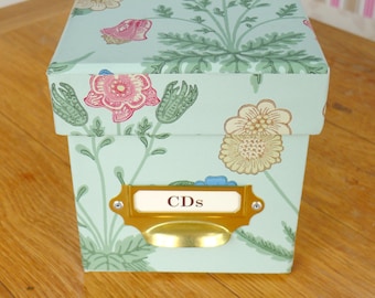 William Morris CD Storage Box: Handmade Keepsake Box in Daisy Design