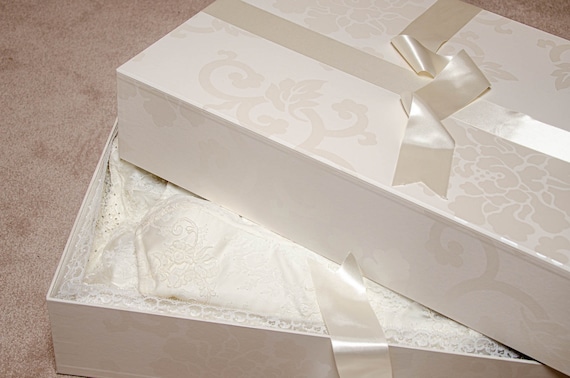 AF tissue Wedding dress storage Air Travel box SILVER & White or GOLD & White 