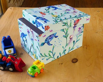 Handmade Toy Box: Under The Sea Design, Nursery Décor, Clever Home Storage