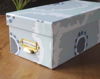 Archive Photo Snaps Box in Papavera Mint | Keepsake Box and Photo Memory Box | 6x4 or 7x5