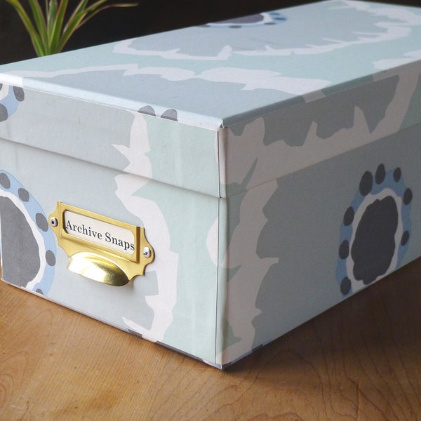 Archive Photo Snaps Box in Papavera Mint | Keepsake Box and Photo Memory Box | 6x4 or 7x5