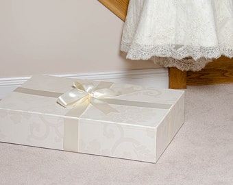 Traditional Standard Wedding Dress Storage Box in Endsleigh Ivory to preserve a dress after the wedding day