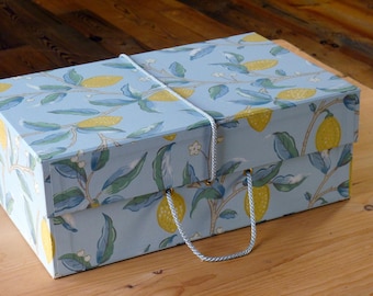 William Morris Lemons Aqua Design Wedding Dress Travel Box - Travel Maxi Size