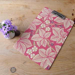 William Morris A4 Clip Board | Bramble Red | Office Collection & Stationery Handmade in England