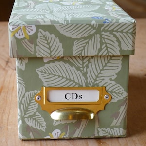 William Morris CD Box in William Morris Bramble Sage | Keepsake Box and Clever Storage | CD Storage | William Morris Interiors | Handmade