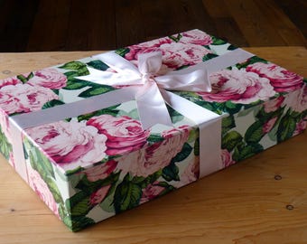 Traditional Standard Wedding Dress Storage Box in Vintage Rose: Handmade Keepsake