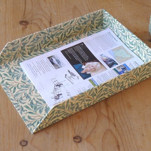 William Morris A4 In-Tray | Willow Green | Office Collection & Stationery Handmade in England