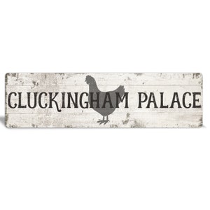 cluckingham palace, chicken coop sign, chicken coop DIY, chicken signs, coop sign, outdoor sign, farm sign, backyard farm decor, animal sign image 1