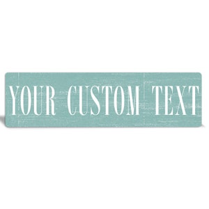 Brushed Light Blue Custom Metal Sign: Indoor/Outdoor Personalized Decor