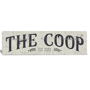 The Coop - Chicken coop sign - Cream Chicken Coop Sign - Backyard Chicken - Chicken Coop Decor - chicken lover gift - coop decor - Farm sign