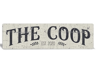 The Coop - Chicken coop sign - Cream Chicken Coop Sign - Backyard Chicken - Chicken Coop Decor - chicken lover gift - coop decor - Farm sign