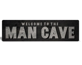 Rustic Metal Man Cave Sign, Grunge Bar Decor
