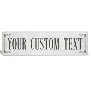 Custom Metal Sign: Personalized Home Decor, Black & White
