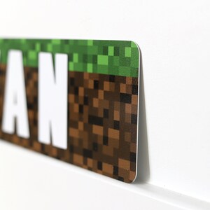 Minecraft Inspired Sign Minecraft Sign Minecraft Decor Minecraft Party Minecraft Decoration Kids Name Plaque Home Decor Metal image 2