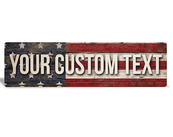 Custom Metal USA Flag Sign: Personalized Patriotic Decor