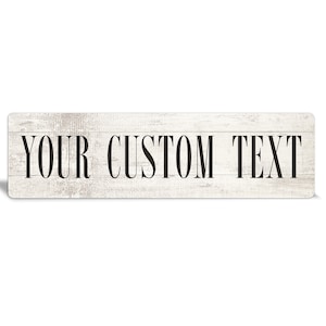 Custom Metal Sign: Faux White Wood, Personalized Home Decor