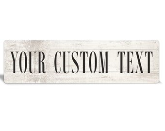 Custom Metal Sign: Faux White Wood, Personalized Home Decor