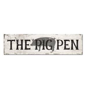 The Pig Pen Metal Pig Sign: Ourdoor Farm Pig Art Sign for Barn Decor