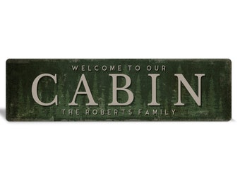 Cabin sign - metal cabin sign - personalized sign - nature lovers decor - cabin signs - custom cabin sign - family cabin gift - cabin decor