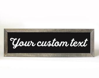 Custom framed sign  sign - black framed sign - metal signs - custom sign - black and white sign - framed sign - metal framed sign