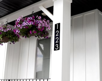Modern Black Metal House Number Sign: Custom Address Plaque