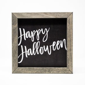 Halloween Sign | Happy Halloween | Black & White Decor | Home Decor | Halloween Decor | Shelf Sign | Holiday Decor |  Halloween Signs