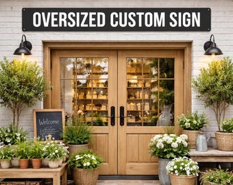 Large Black Metal Sign for Outdoor Sheds, Barns & Business