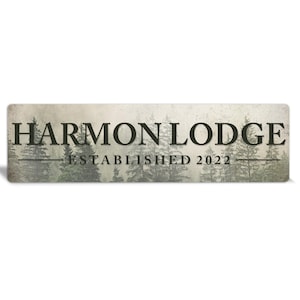 Metal Lodge Sign, Custom Lodge Sign, Custom Cabin Signs, Lodge Decor, Cabin Decor, Custom Metal Sign, Metal Pine Tree Sign, Outdoor Sign