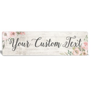 pink floral sign, custom metal sign, custom sign, nursery sign, kids bedroom sign, custom gift, personalized gift, home decor